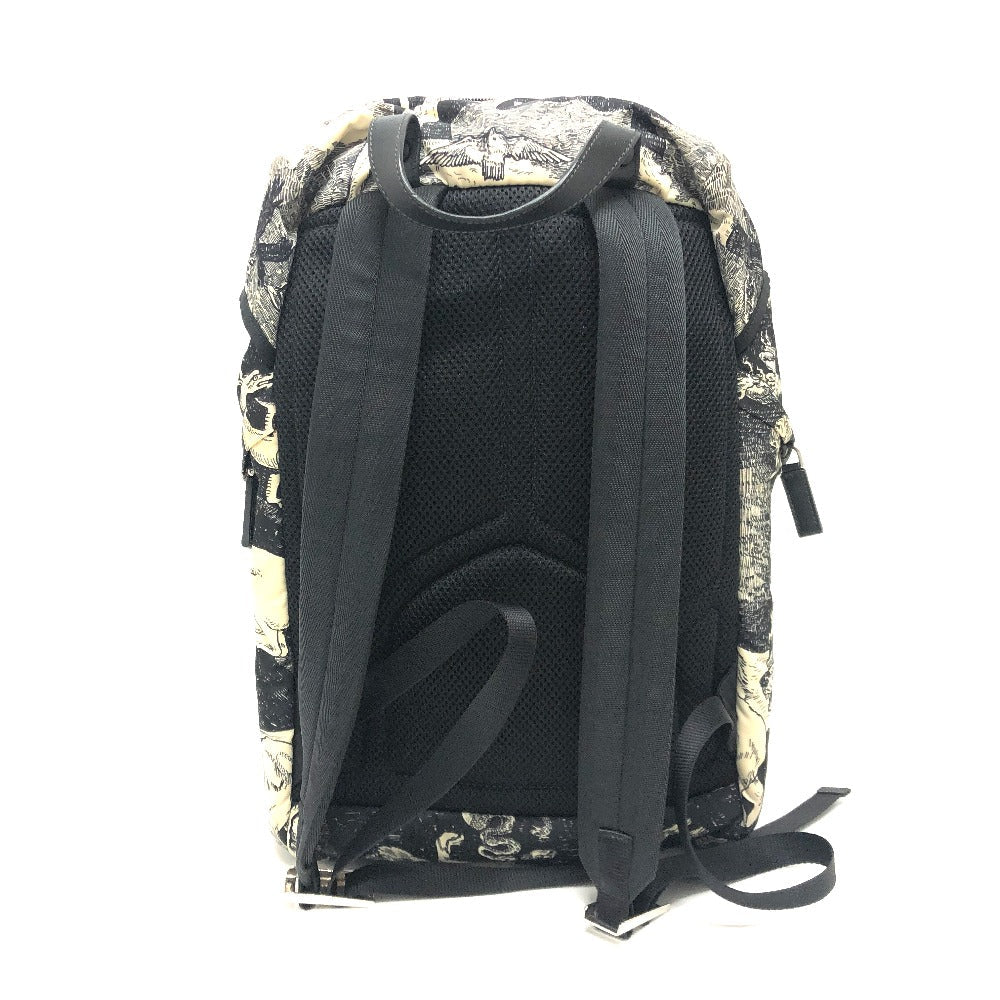 PRADA Backpack Nylon black Animal total pattern