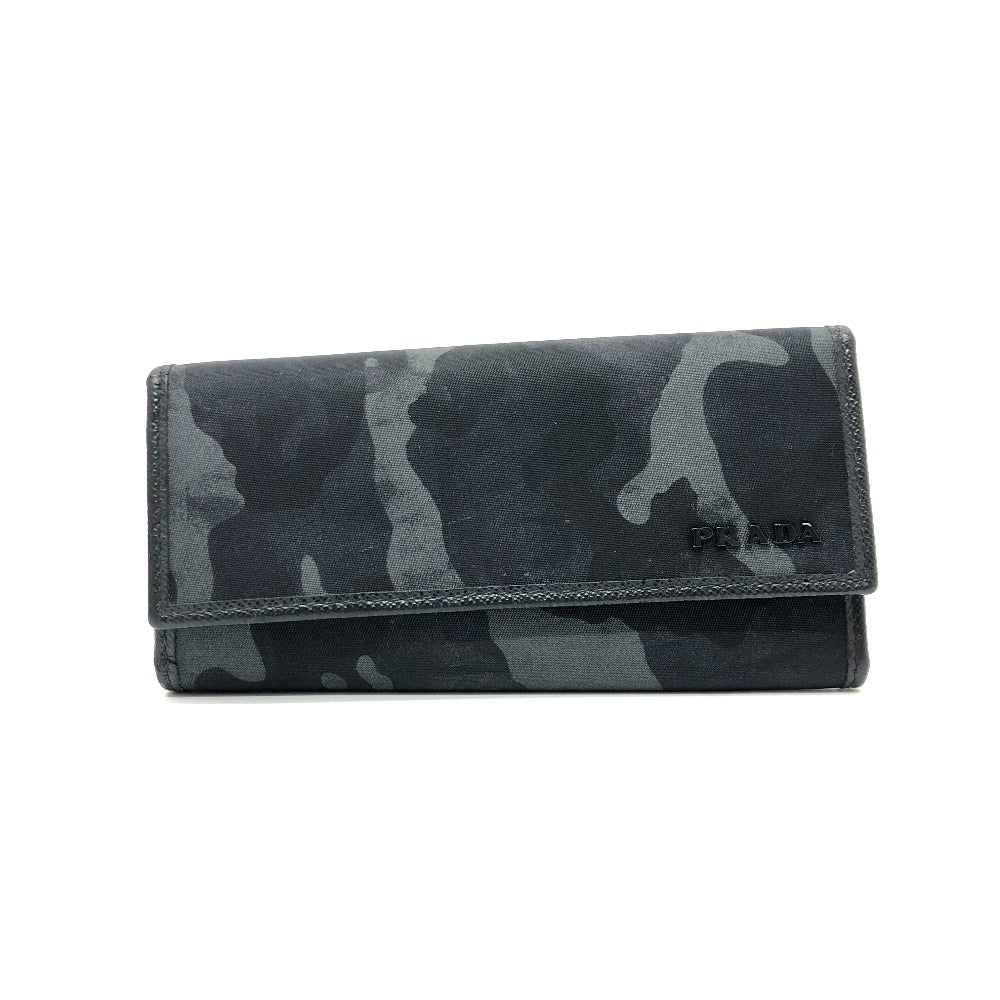 PRADA Key case Key holder Nylon black Camouflage camouflage Women