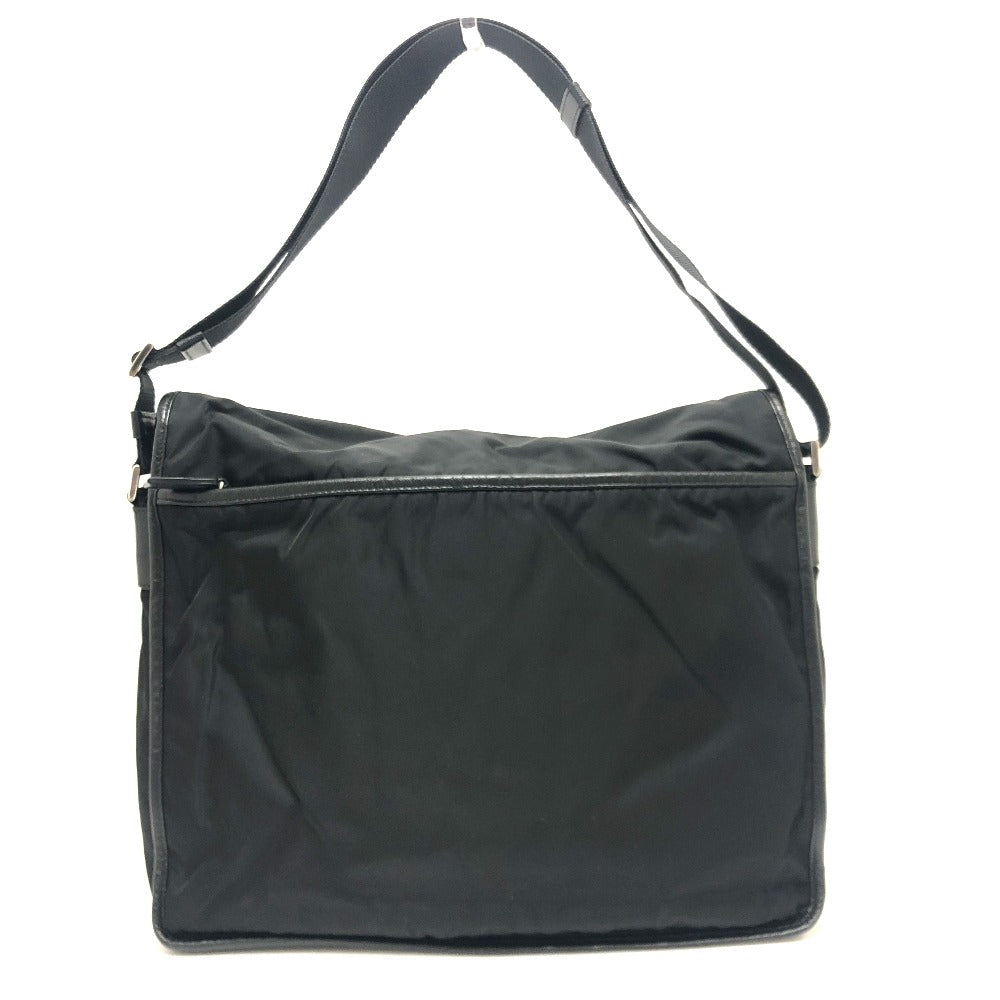 PRADA Shoulder Bag â € šu166 Nylon / leather black mens