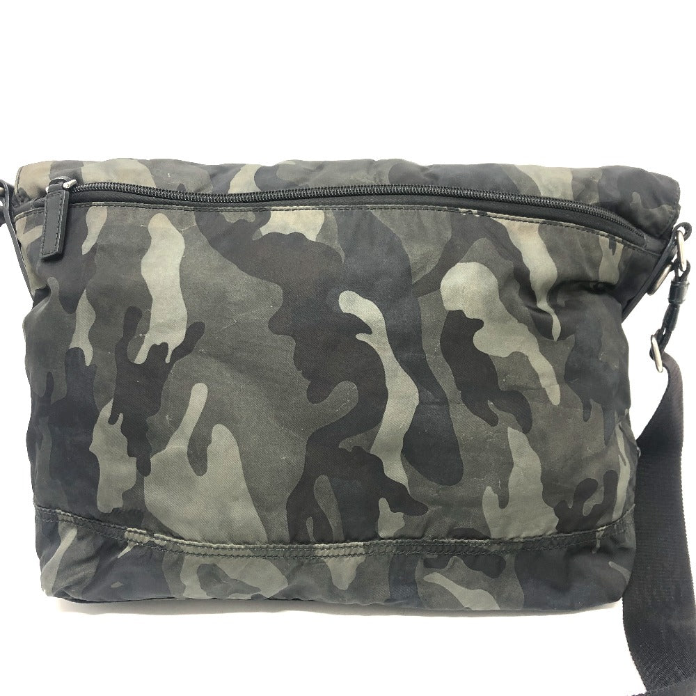 PRADA Shoulder Bag Nylon green Camouflage camouflage