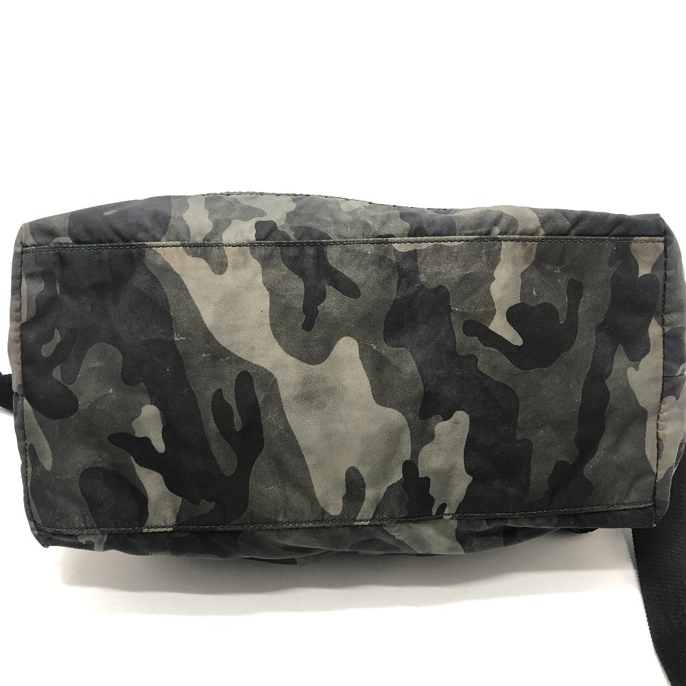 PRADA Shoulder Bag Nylon green Camouflage camouflage