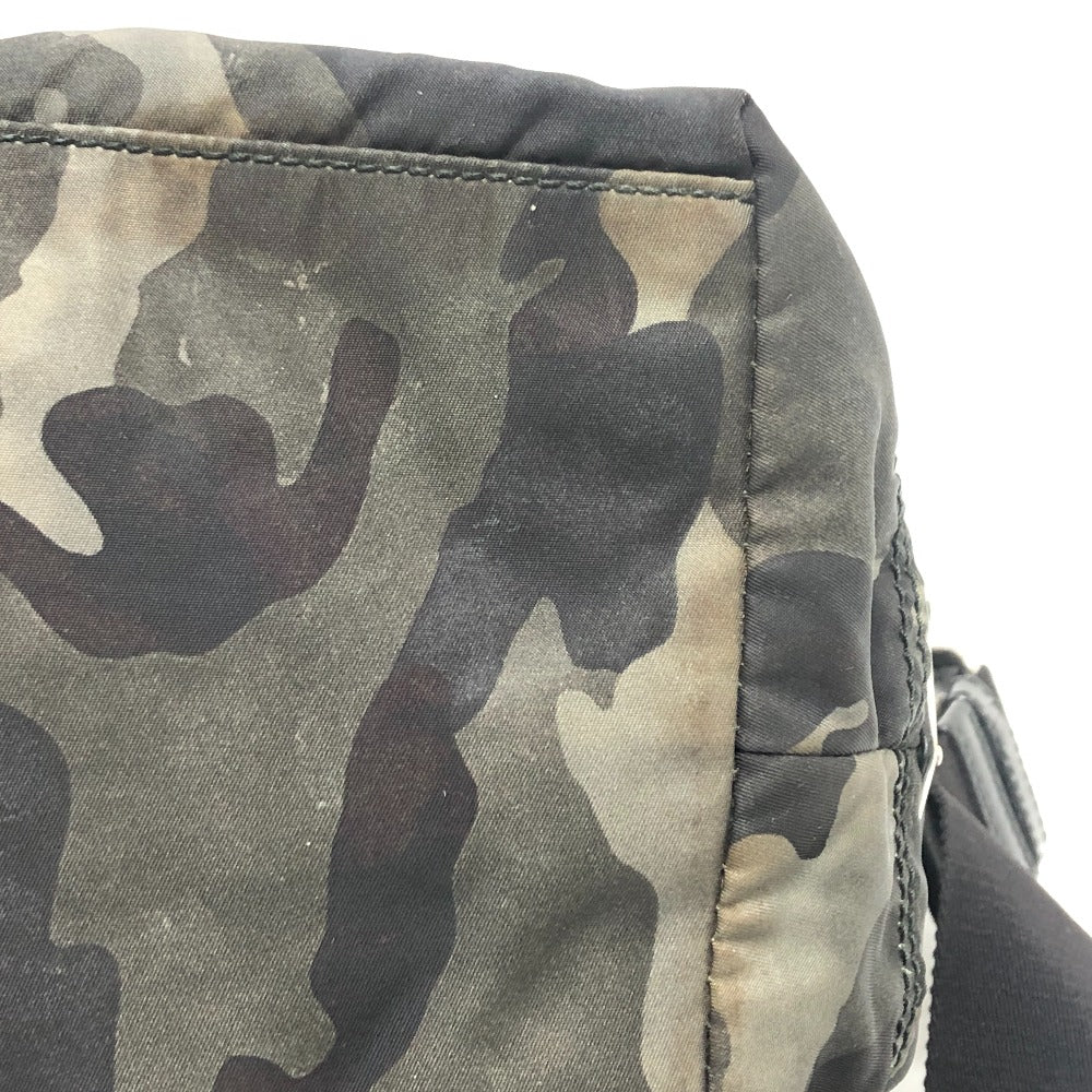 PRADA Shoulder Bag Nylon green Camouflage camouflage