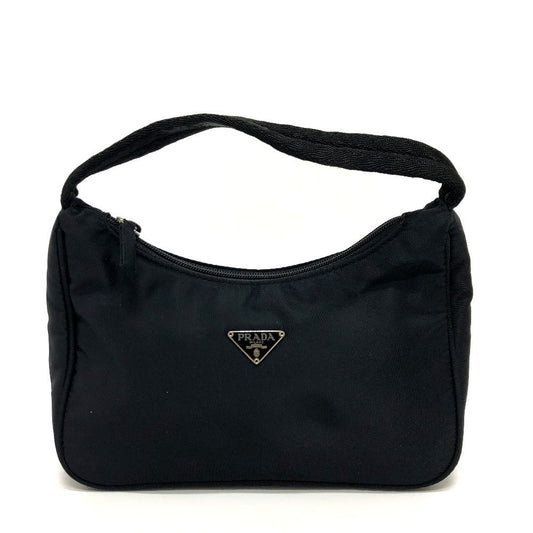 PRADA Handbag Nylon black Triangular plate