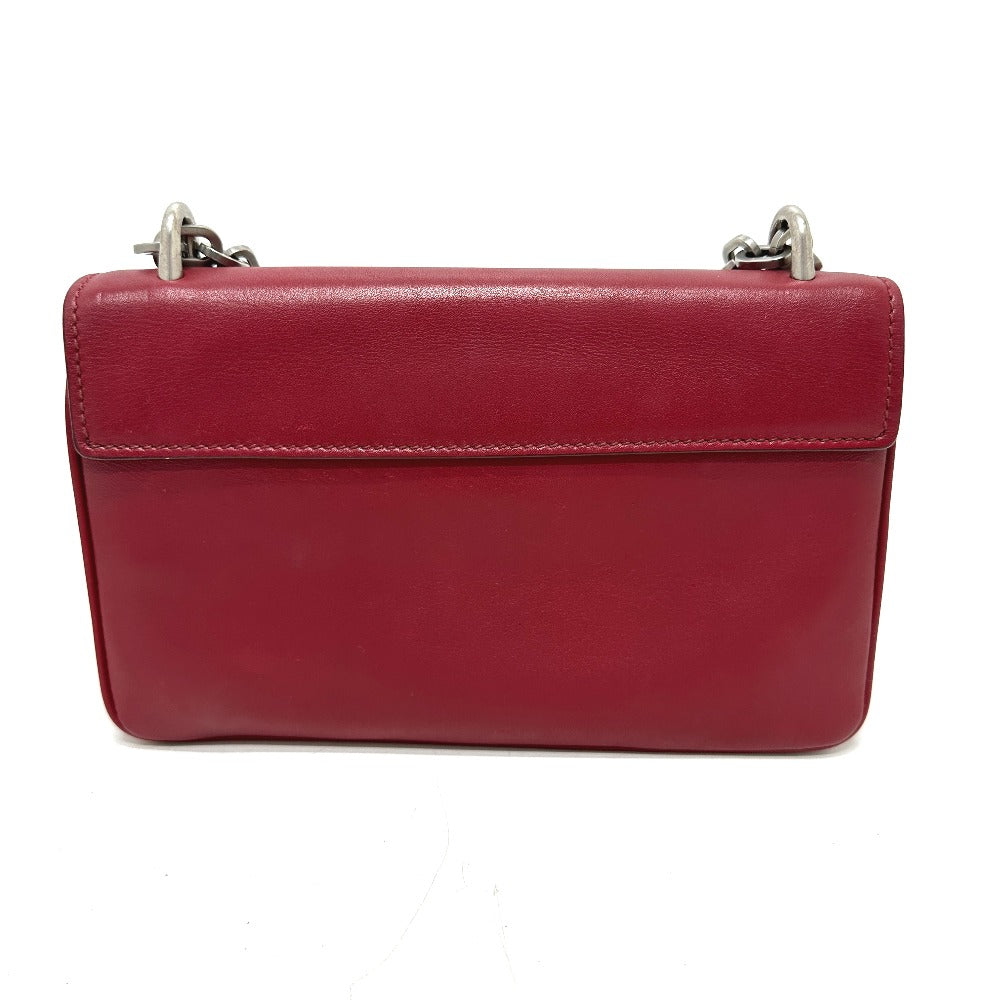 PRADA Shoulder Bag leather Red logo Women