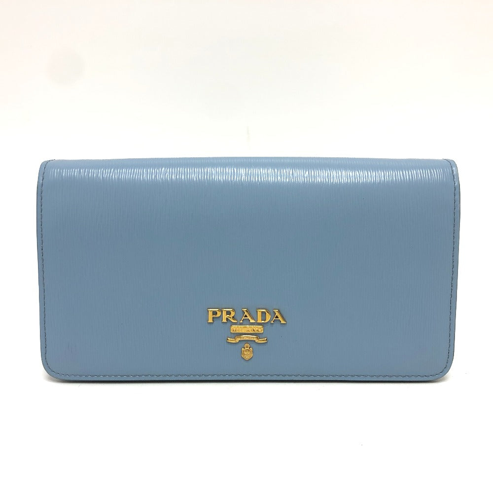 PRADA Wallet Chain leather blue ChainShoulder Bag Saffiano logo Women