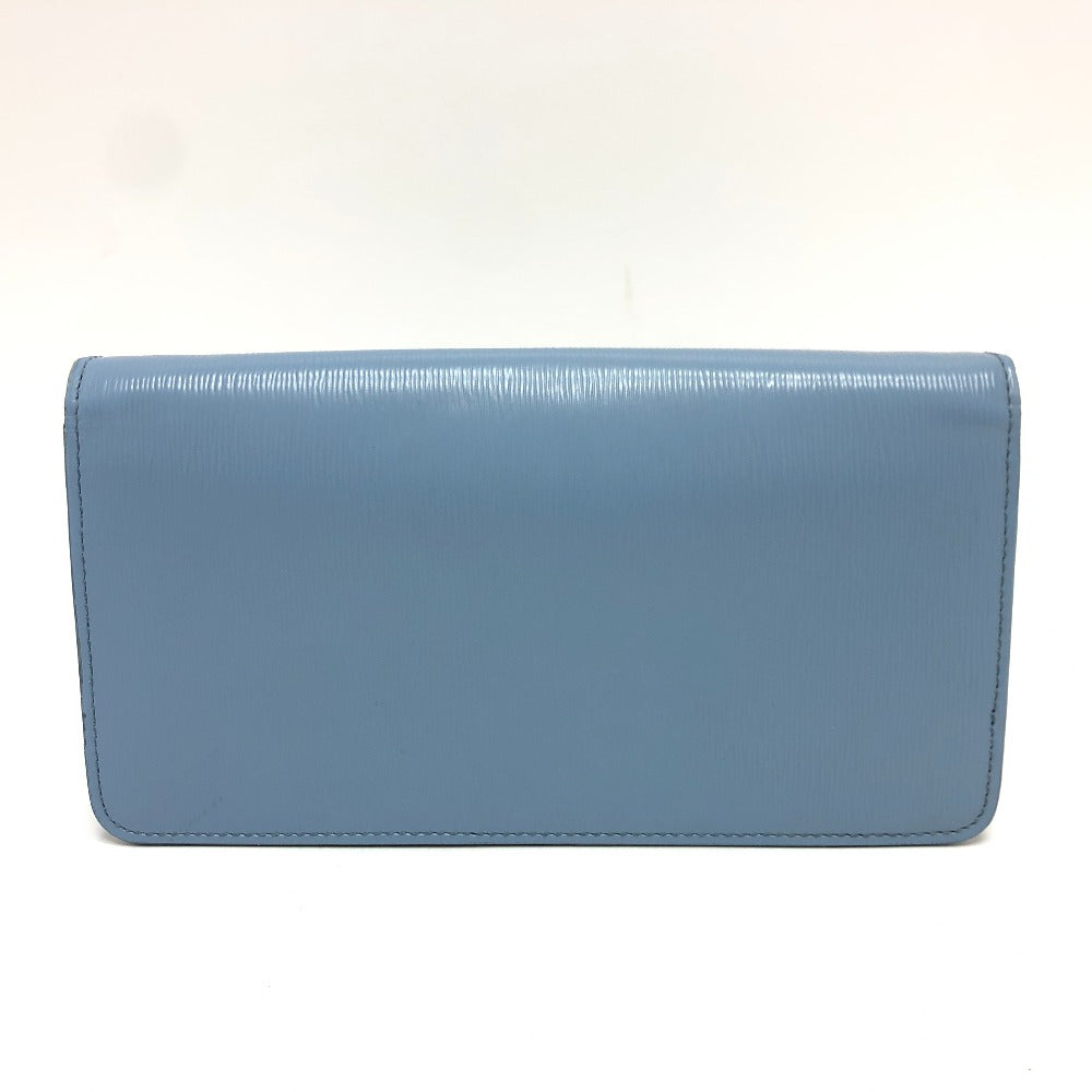 PRADA Wallet Chain leather blue ChainShoulder Bag Saffiano logo Women