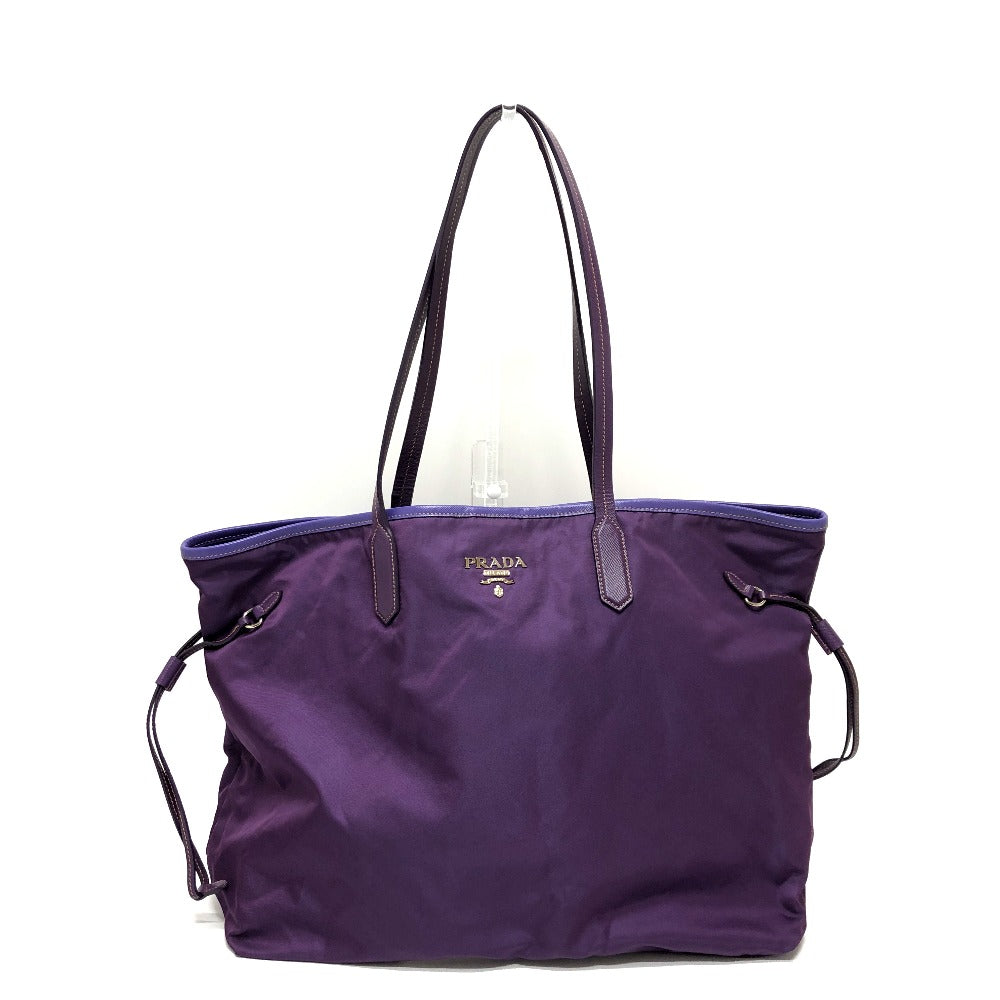 PRADA Tote Bag saffiano leather purple logo Women