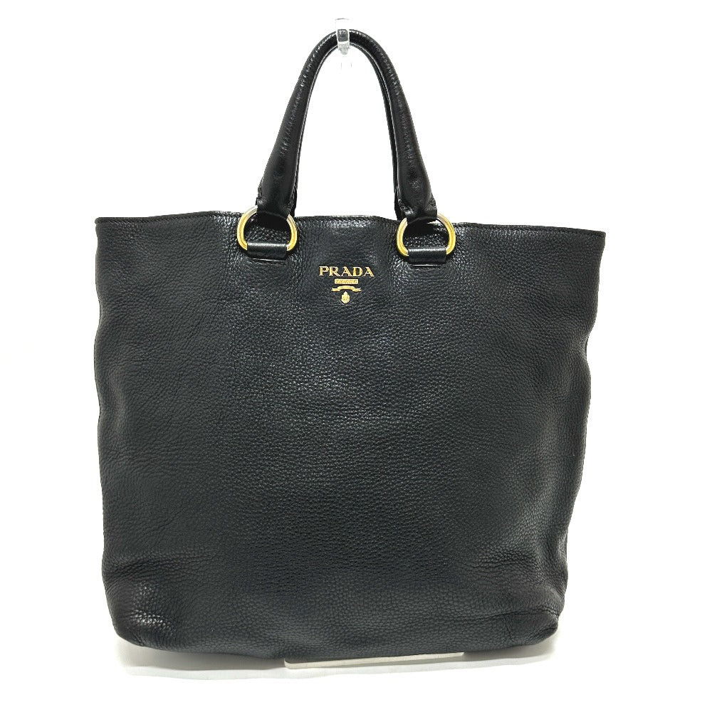 PRADA Tote Bag leather black logo