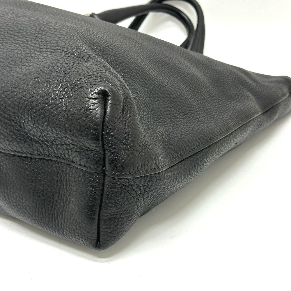 PRADA Tote Bag leather black logo