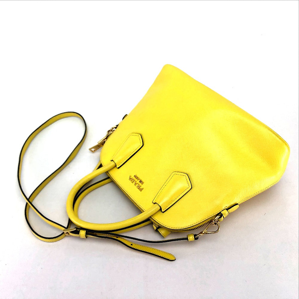 PRADA Handbag leather yellow Women