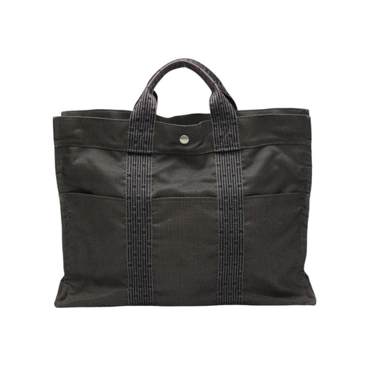 HERMES Tote Bag canvas gray Tote Bag Business bag Her LineTote MM unisex(Unisex)