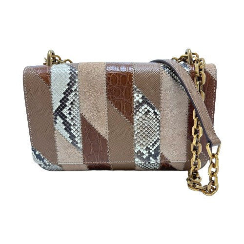 PRADA Shoulder Bag suede Brown logo