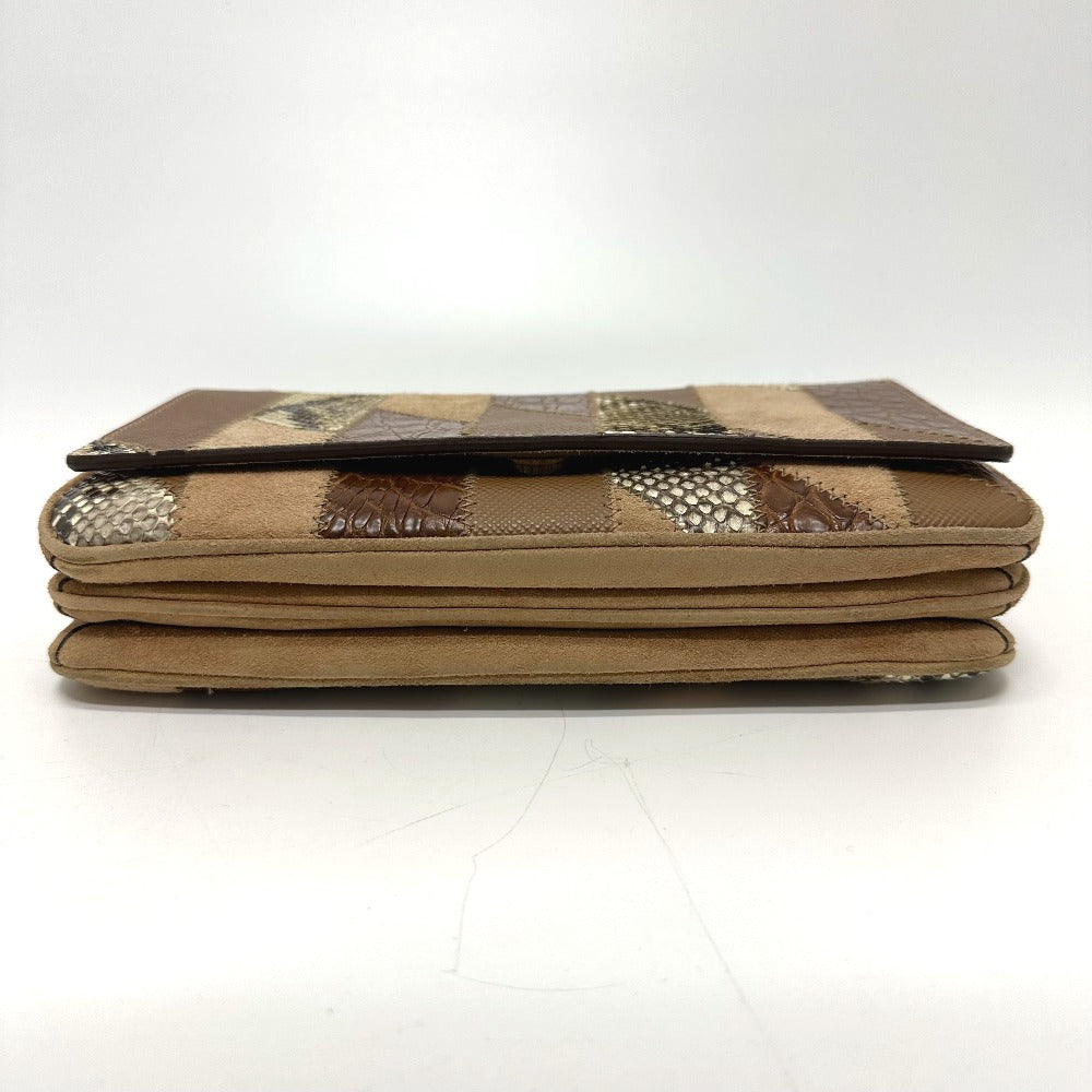 PRADA Shoulder Bag suede Brown logo