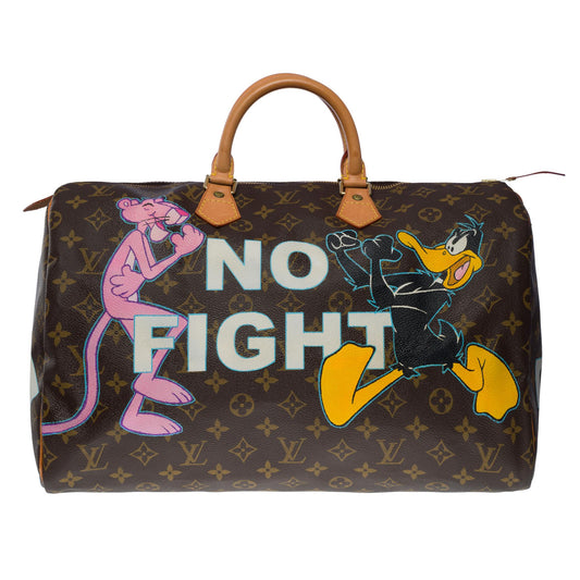 LOUIS VUITTON "Keep Cool" Customized handbag in brown Monogram canvas