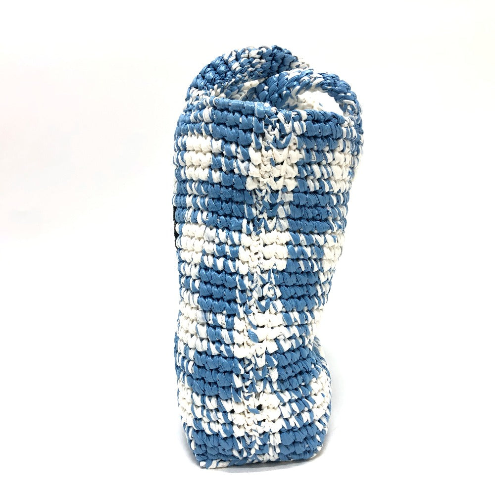 PRADA Tote Bag Raffia blue Small Crochet Women