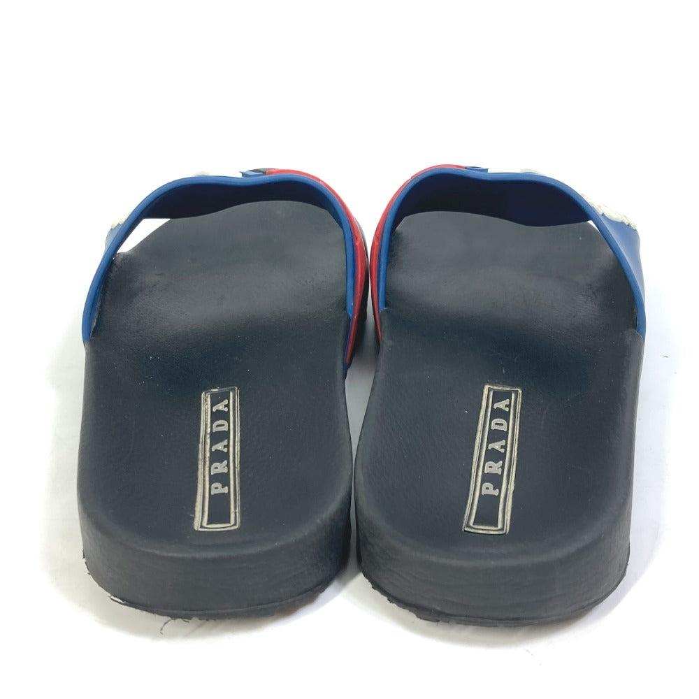 PRADA Sandals 4X3204 rubber black pool sandals flat sandals shoes logo mens 8