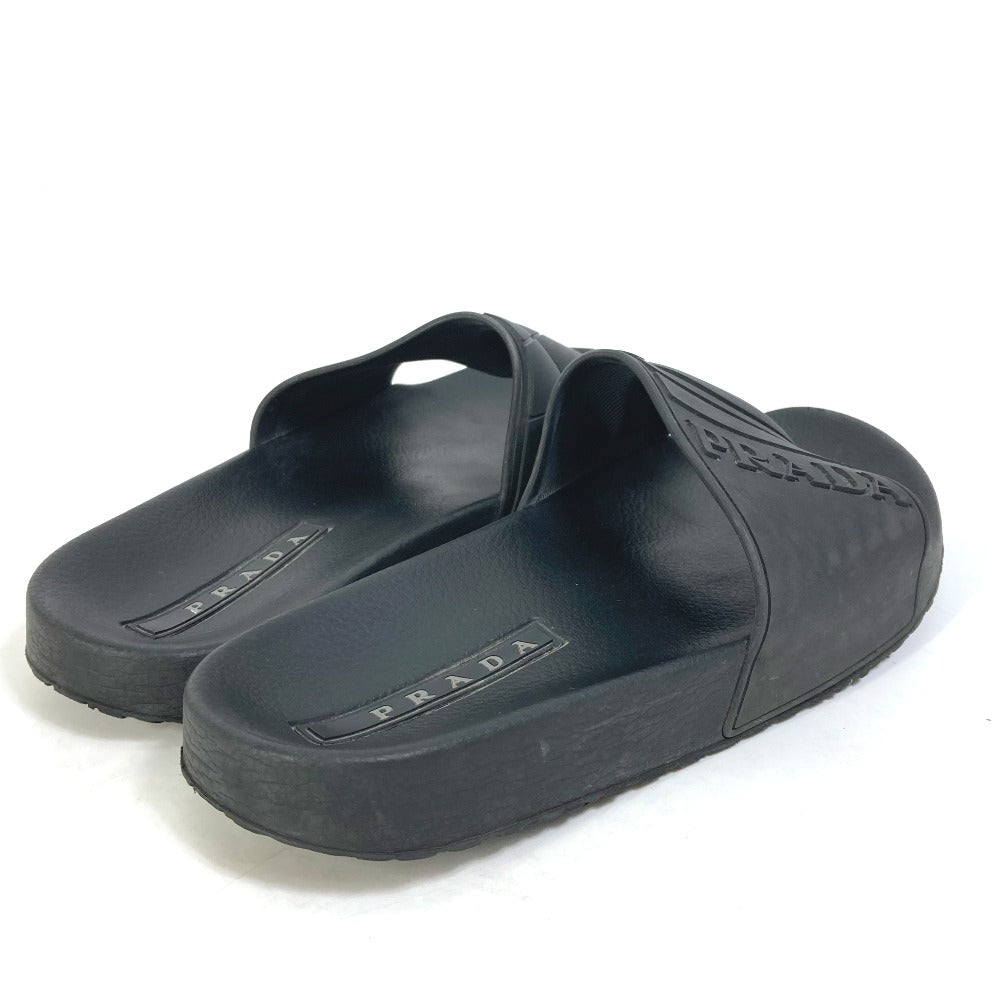 PRADA Sandals 4X3204 rubber black logo mens 6