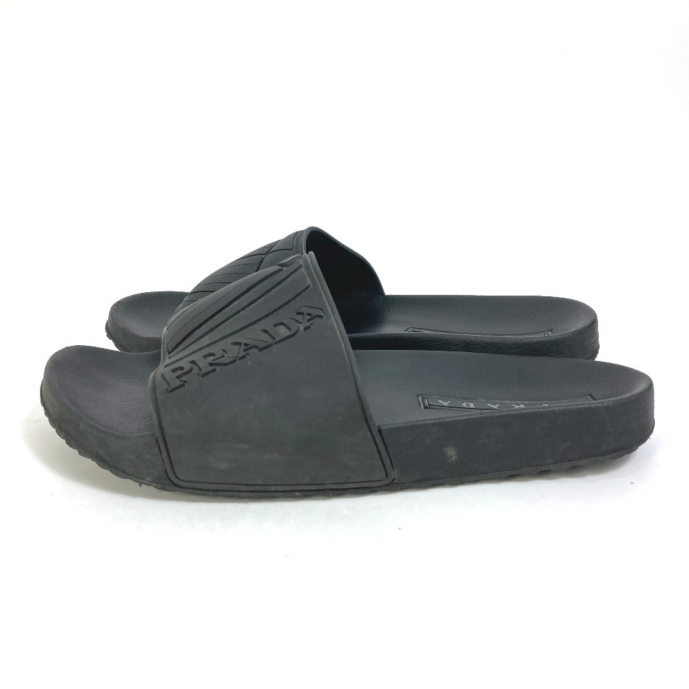 PRADA Sandals 4X3204 rubber black logo mens 6