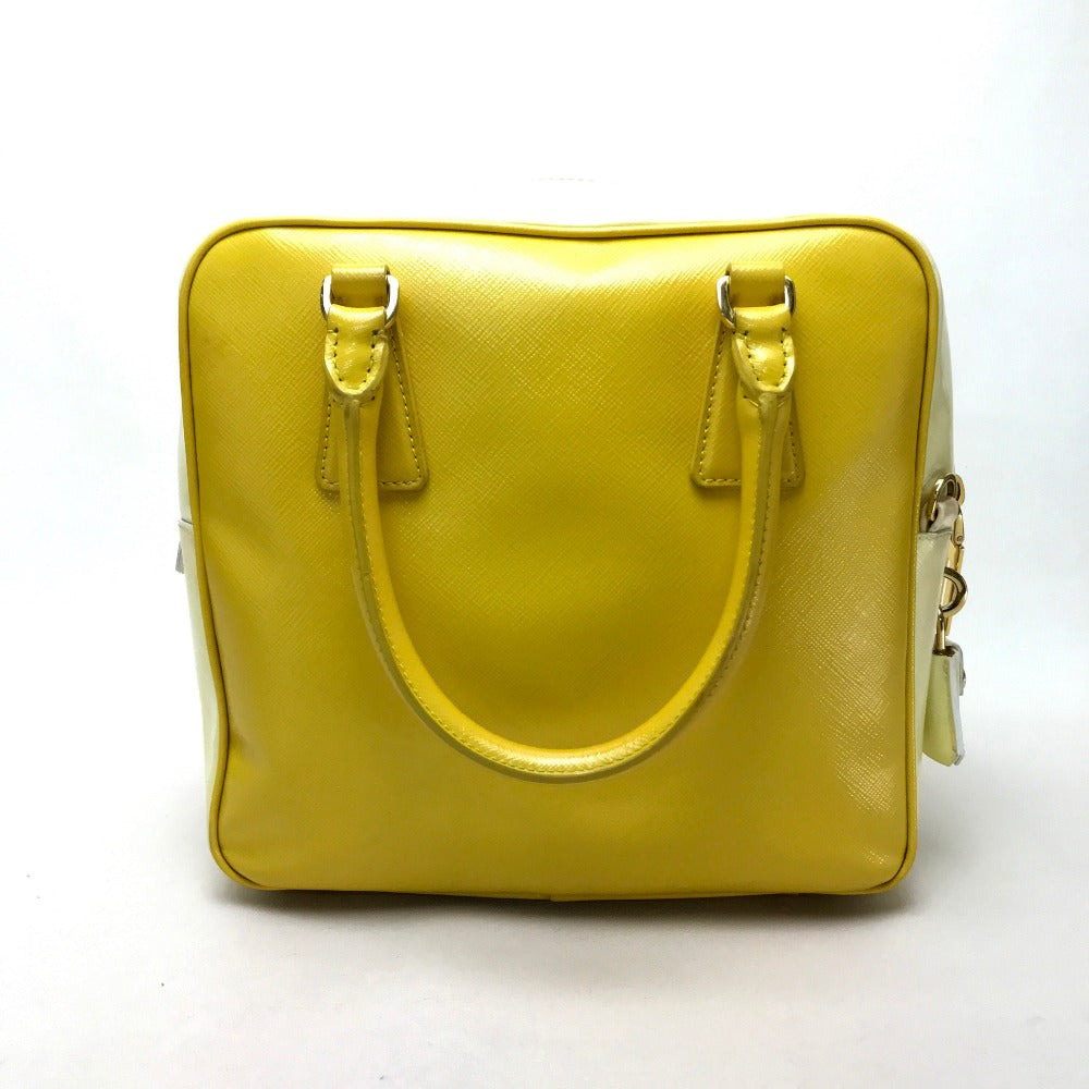 PRADA Handbag leather yellow By color Saffiano Bernice Women