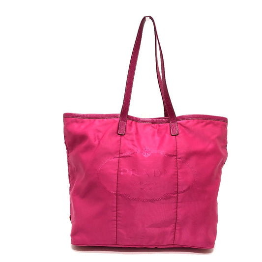 PRADA Tote Bag Nylon / leather pink Gojaguard