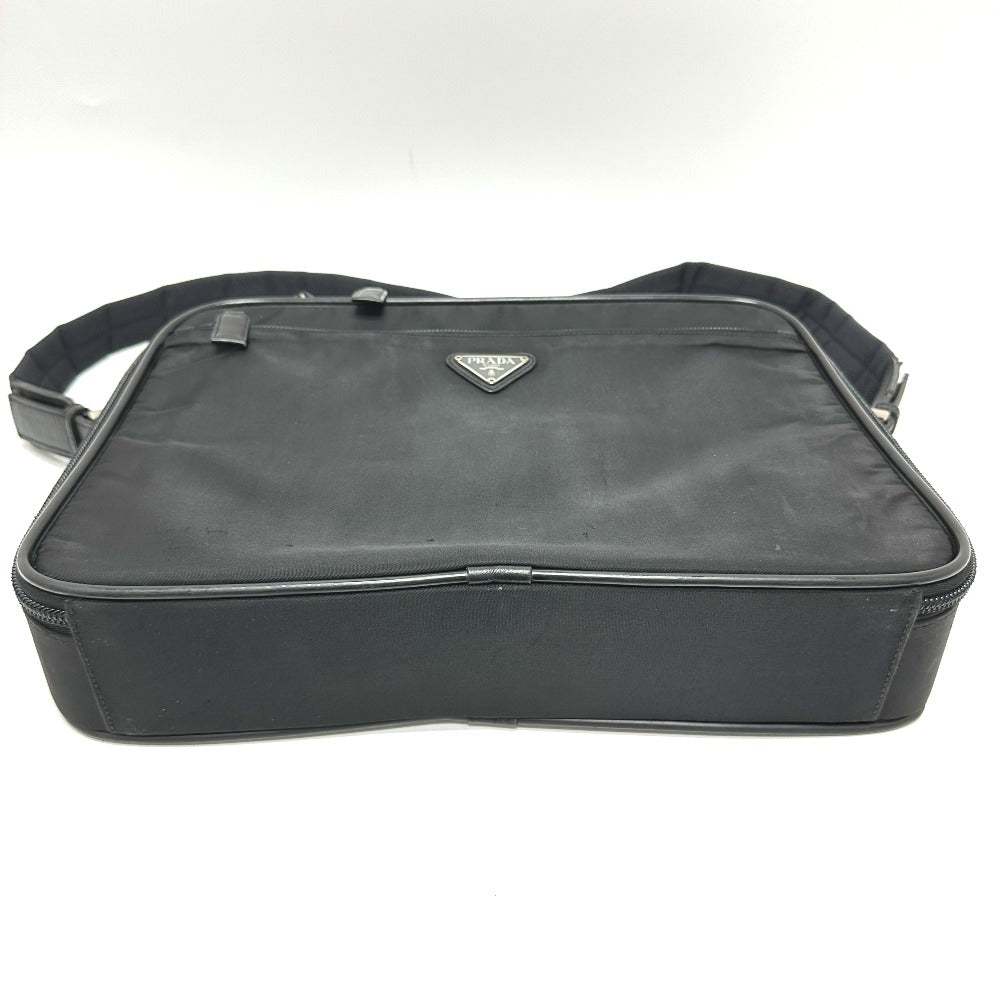 PRADA Business bag Nylon black triangle plate unisex(Unisex)