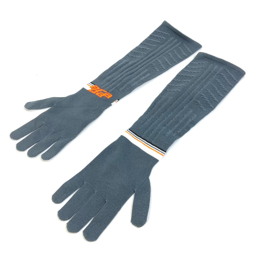 PRADA gloves 27388 polyester gray logo Women L