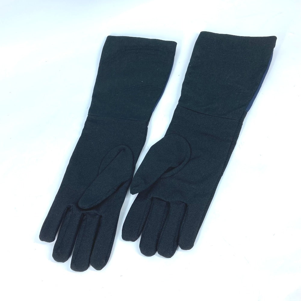 PRADA Glove Nylon, Rayon black logo long Women 7.5