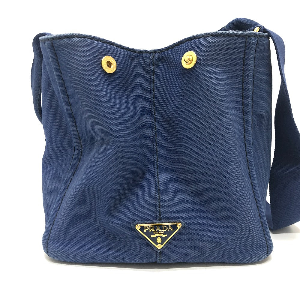 PRADA Handbag canvas blue Canapa
