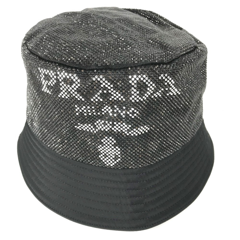 PRADA hat 1HC137 Nylon black logo studs mens L
