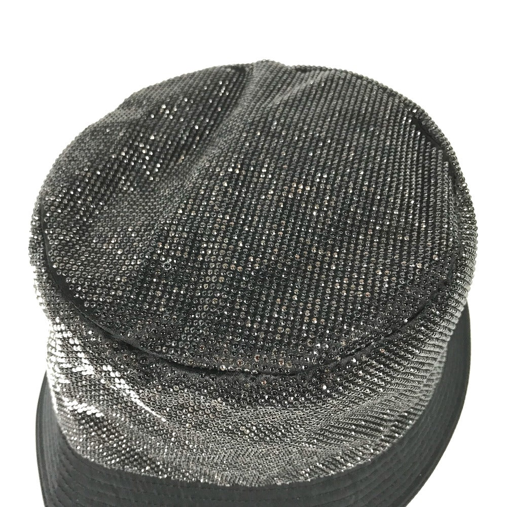 PRADA hat 1HC137 Nylon black logo studs mens L