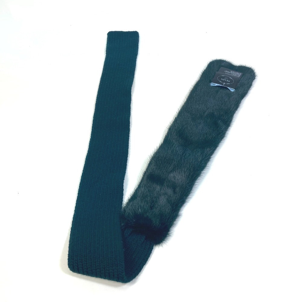 PRADA Scarf 167333 Fur, wool, cashmere green fur scarf Women