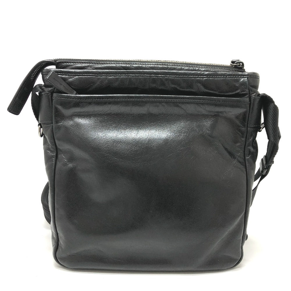 PRADA Shoulder Bag leather black Messenger mens