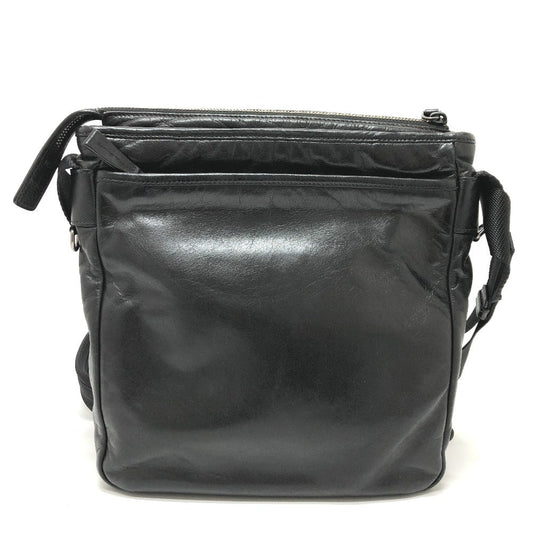 PRADA Shoulder Bag leather black Messenger mens