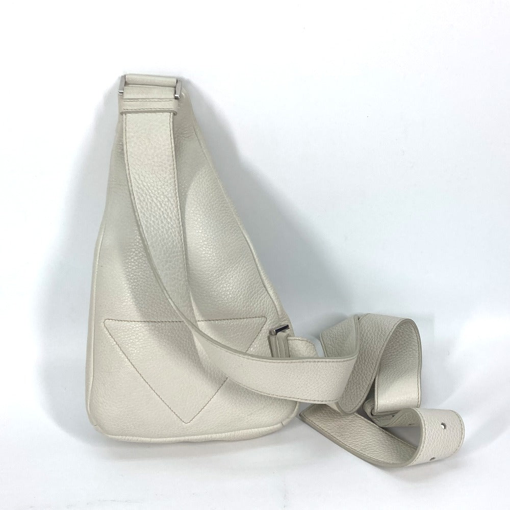 PRADA Sling bag leather white Triangle logo Cross Vitello Dino Leather Bag mens