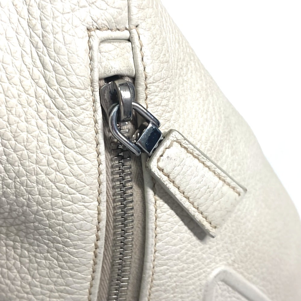 PRADA Sling bag leather white Triangle logo Cross Vitello Dino Leather Bag mens