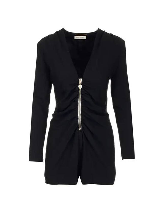 Luxury Saint Laurent Trending 2026 Short Jumpsuit Black