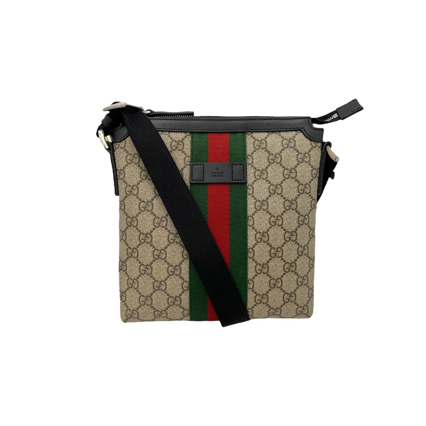 Gucci Nylon Leather Canvas Shoulder Bag