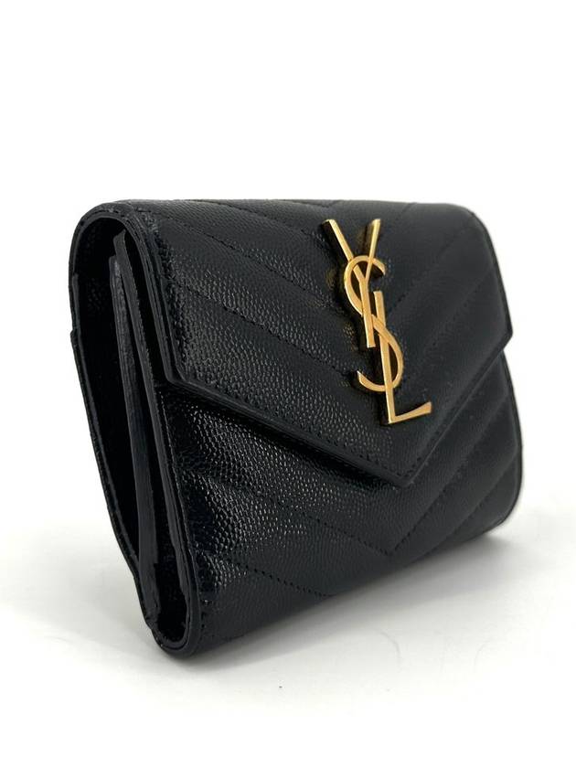 Luxury Saint Laurent Trending 2026 Monogram Envelope Gold Ring Wallet 403943