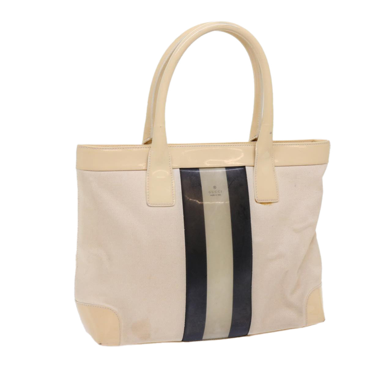 Gucci Leather Canvas Handbag