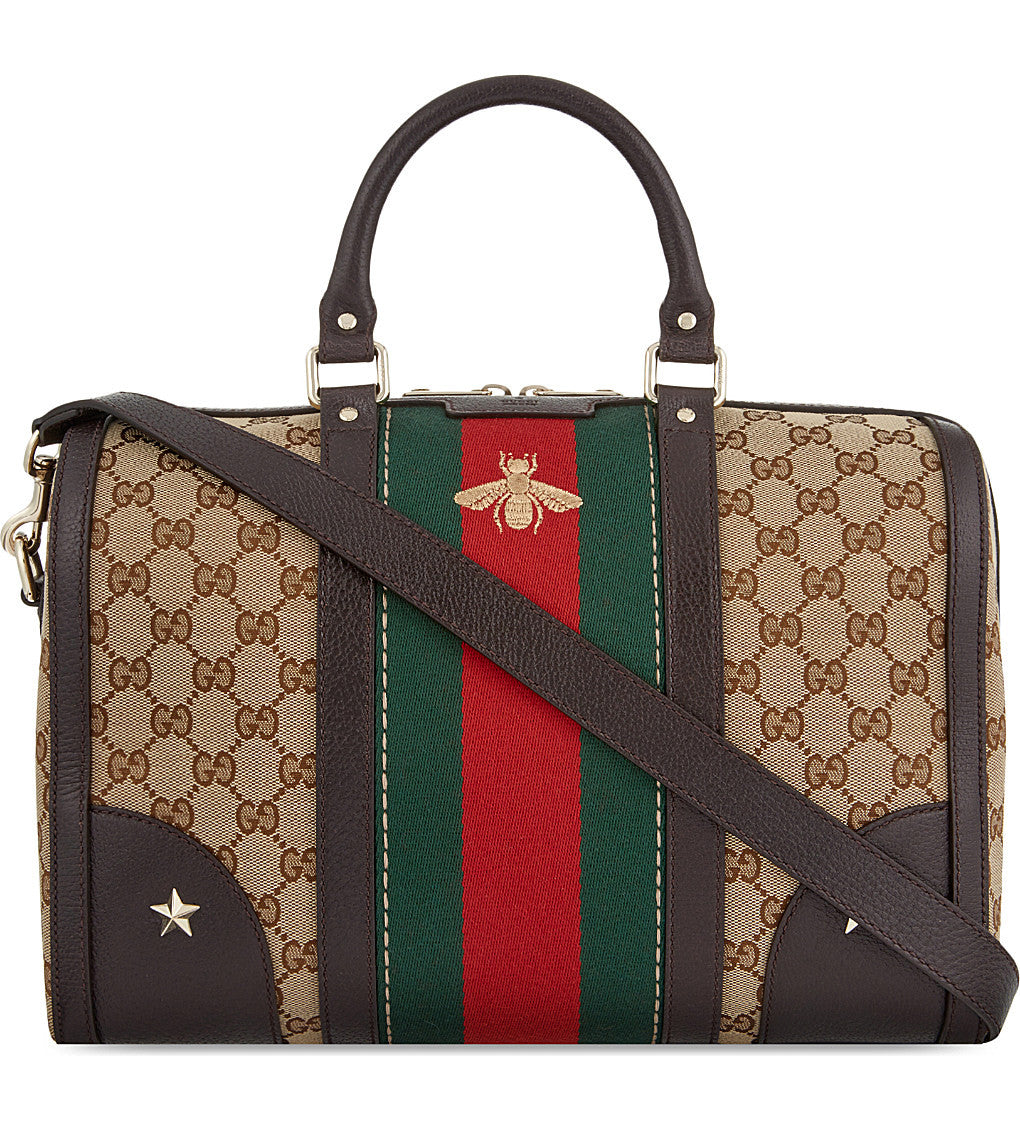 Gucci Web Leather Canvas Shoulder Bag Style 2