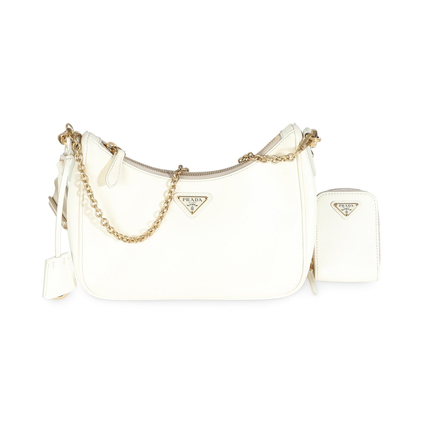 PRADA White Saffiano Re-Edition Bag