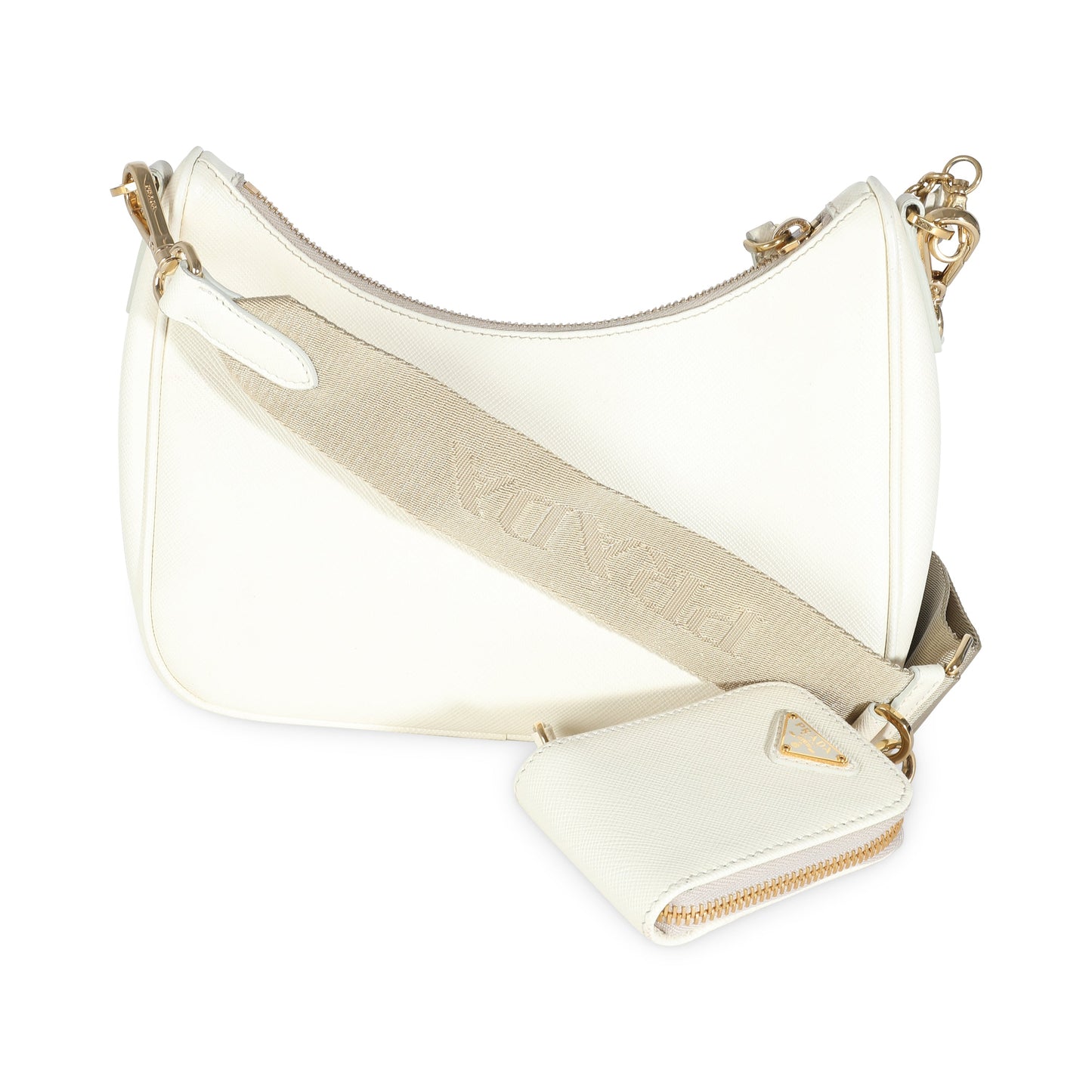 PRADA White Saffiano Re-Edition Bag