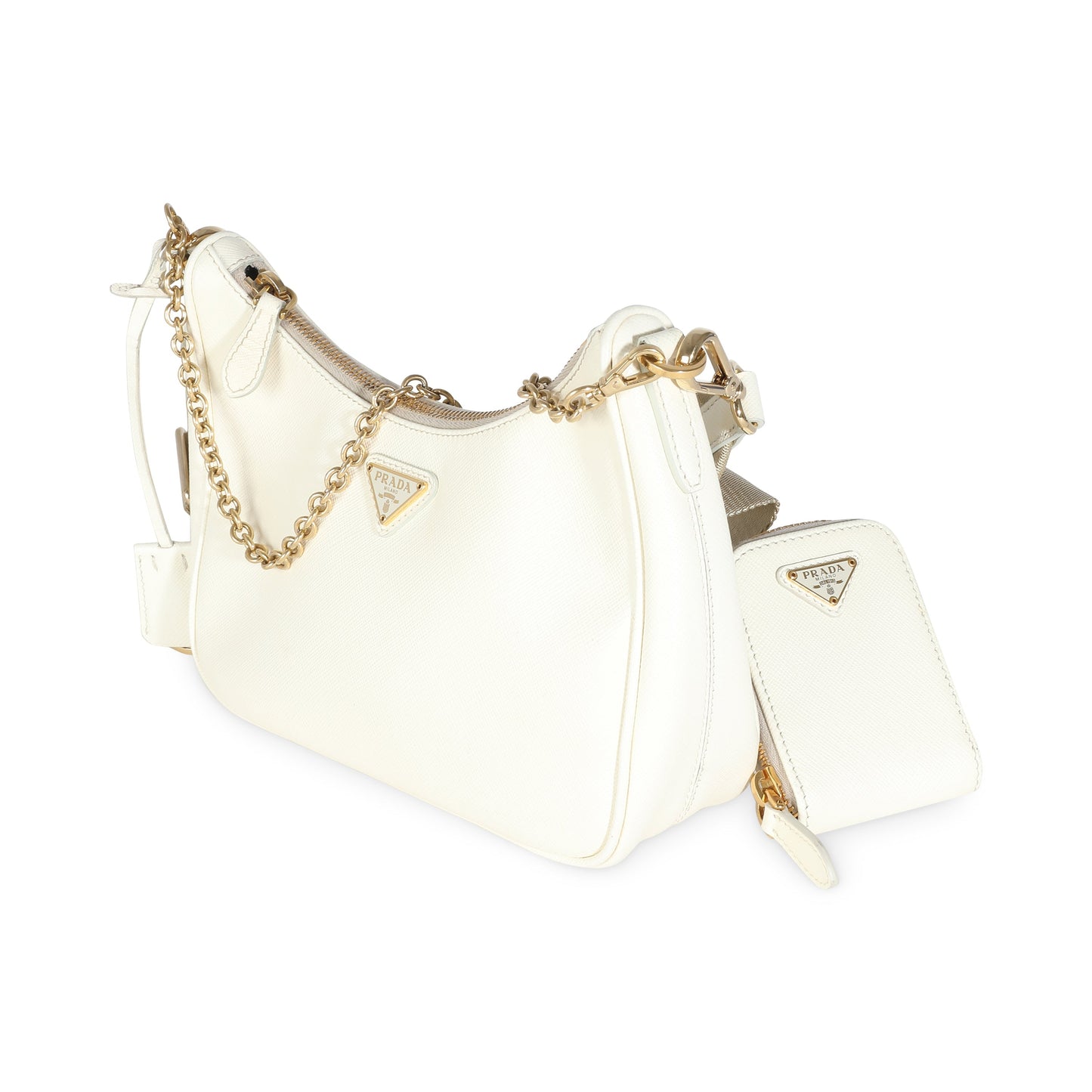 PRADA White Saffiano Re-Edition Bag