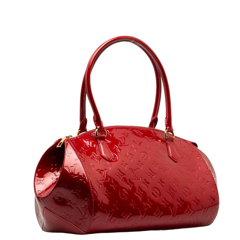 Louis Vuitton Sherwood GM Handbag Monogram Vernis Red Patent Leather Ladies