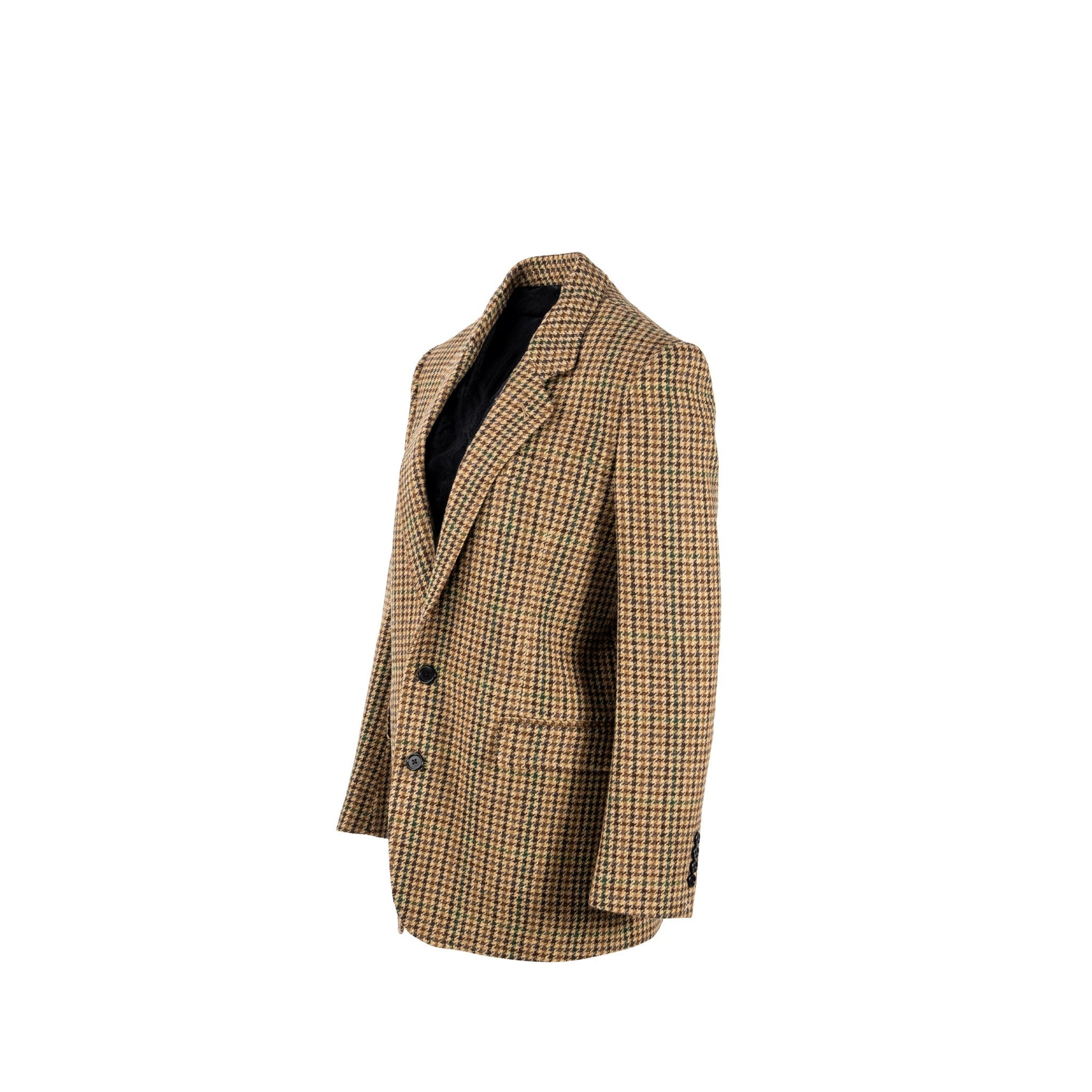 Celine Size Houndstooth Blazer Wool Brown/Green