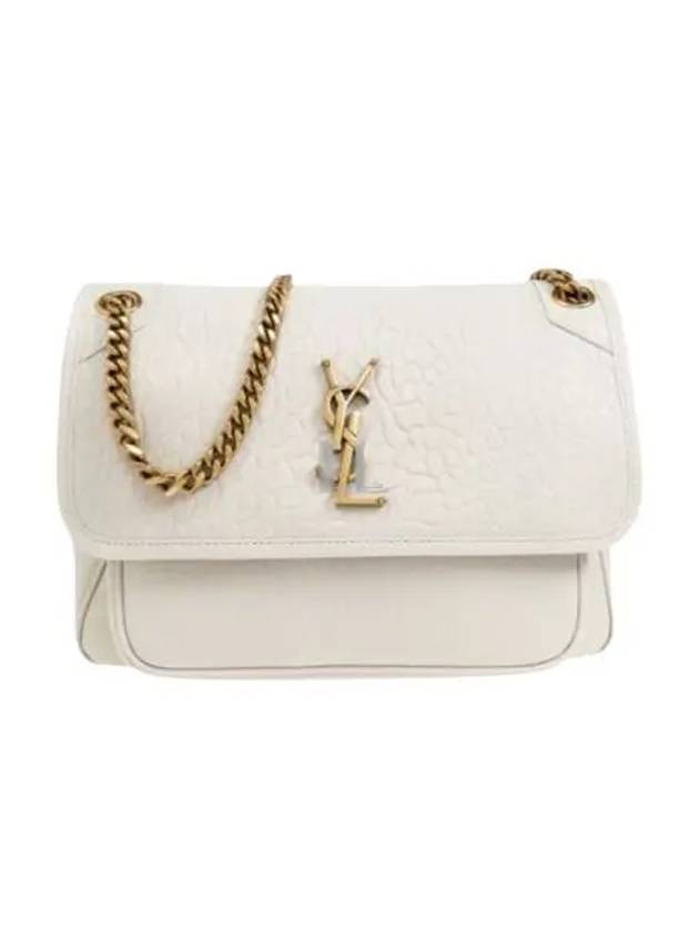 Luxury Saint Laurent Trending 2026 Nikki Medium Chain Shoulder Bag Blanc Vintage