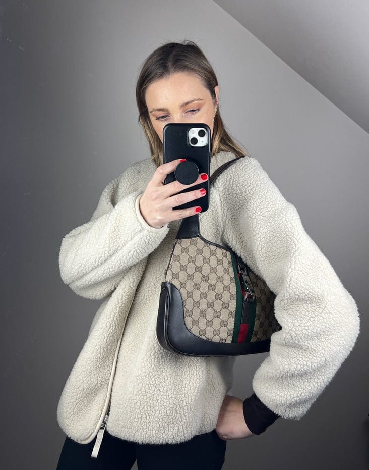 Gucci Leather Canvas Shoulder Bag