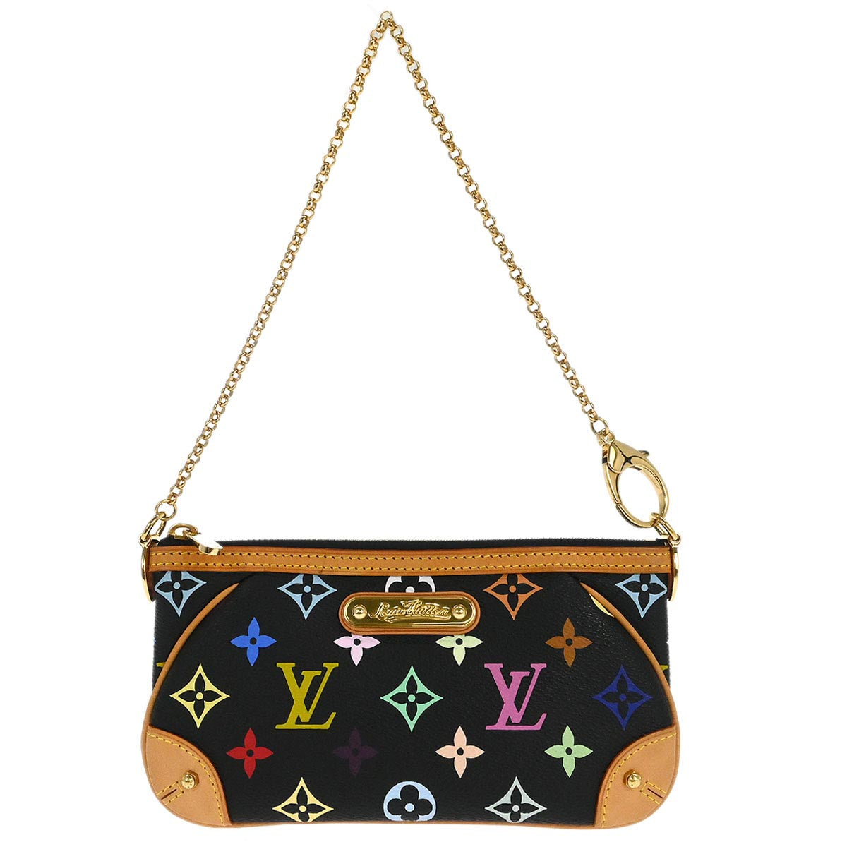 Louis Vuitton 2008 Black Multicolor Pochette Milla MM Handbag M60097