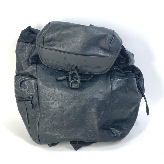 LOUIS VUITTON Backpack leather black Monogram shadow Discovery backpack