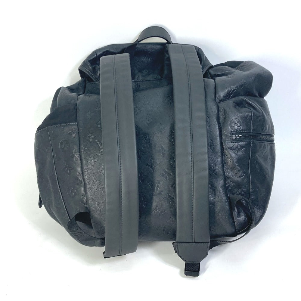 LOUIS VUITTON Backpack leather black Monogram shadow Discovery backpack